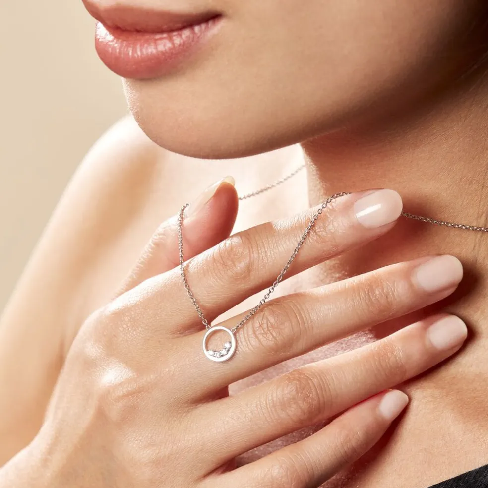 Collier Argent Vivence Oxydes De Zirconium