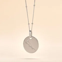 Collier Astr Argent Oxydes De Zirconium