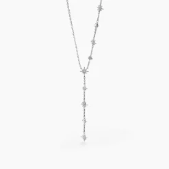 Collier Astre Precieux Argent Blanc Oxydes De Zirconium