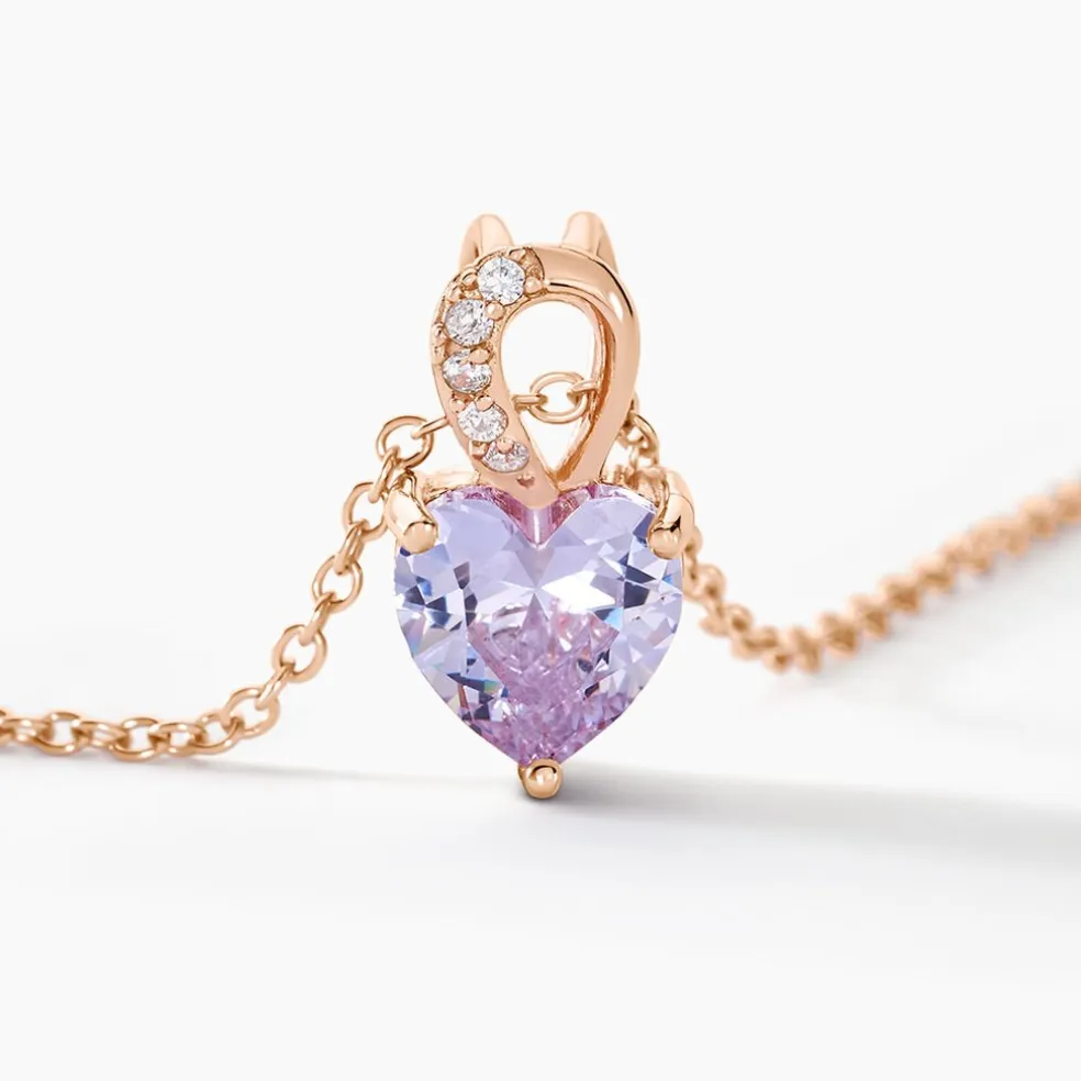 Collier Atieno Argent Rose Oxyde De Zirconium