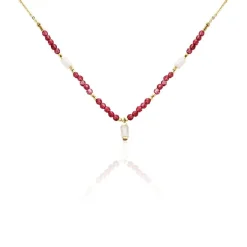 Collier Attila Acier Doré Quartz Jade