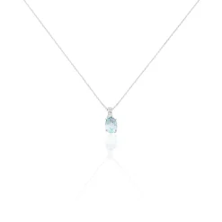 Collier Audea Or Blanc Topaze Et Oxyde De Zirconium