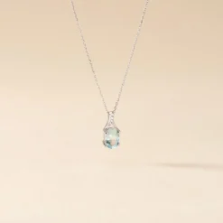 Collier Audea Or Blanc Topaze Et Oxyde De Zirconium