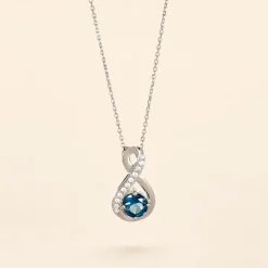 Collier Augusta Or Blanc Topaze Et Oxyde De Zirconium