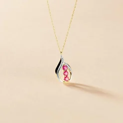 Collier Aurora Or Jaune Rubis Et Diamant