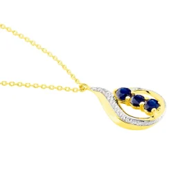 Collier Aurora Or Jaune Saphir Et Diamant
