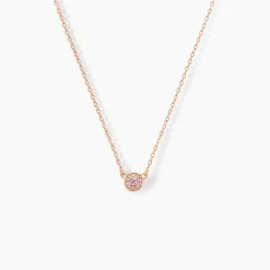 Collier Auxana Argent Rose Oxyde De Zirconium