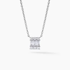 Collier Baroque Party Argent Blanc Oxyde De Zirconium