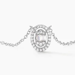 Collier Baroque Party Argent Blanc Oxyde De Zirconium