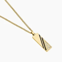 Collier Bartev Acier Jaune Cristal