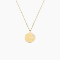 Collier Benedicte Message Or Jaune