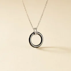 Collier Bertillianne Argent Blanc Céramique Et Oxyde De Zirconium