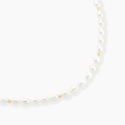 Collier Billes Or Jaune Perle De Culture