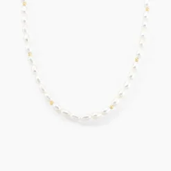 Collier Billes Or Jaune Perle De Culture