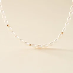 Collier Billes Or Jaune Perle De Culture