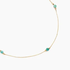 Collier Billy Or Jaune Turquoise