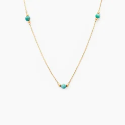 Collier Billy Or Jaune Turquoise