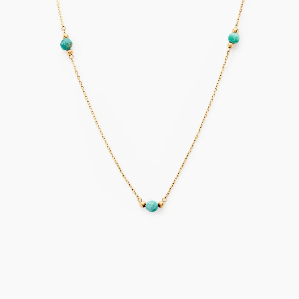 Collier Billy Or Jaune Turquoise