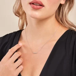 Collier Blitalia Or Blanc Diamant Synthétique