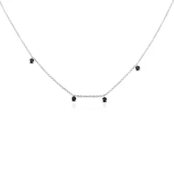 Collier Callias Argent Blanc Oxyde De Zirconium Noir