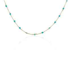Collier Calliope Plaqué Or Doré Amazonite