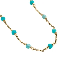 Collier Calliope Plaqué Or Doré Amazonite