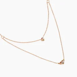 Collier Camelia Argent Rose Oxyde De Zirconium