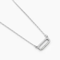 Collier Canelle Argent Blanc Oxyde De Zirconium