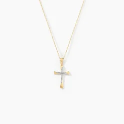 Collier Canice Croix Or Jaune Diamant