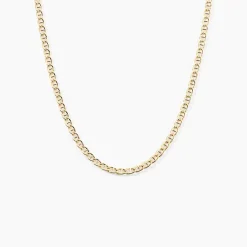 Collier Capucin Or Jaune Maille Marine Plate