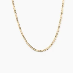 Collier Capucin Or Jaune Maille Marine Plate