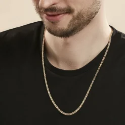 Collier Capucin Or Jaune Maille Marine Plate