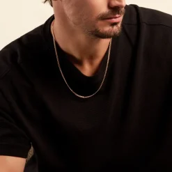 Collier Capucin Or Jaune Maille Marine Plate