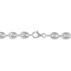 Collier Carrus Maille Grain De Cafe Argent Blanc