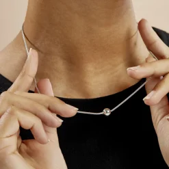 Collier Catarina Argent Blanc