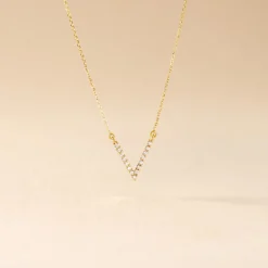 Collier Celene Or Jaune Oxyde De Zirconium
