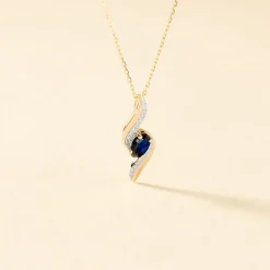 Collier Celestine Or Jaune Saphir Et Diamant