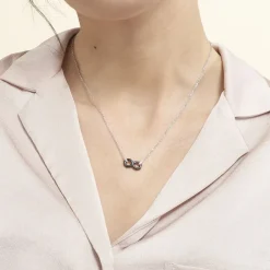 Collier Celinia Argent Blanc Céramique Et Oxyde De Zirconium