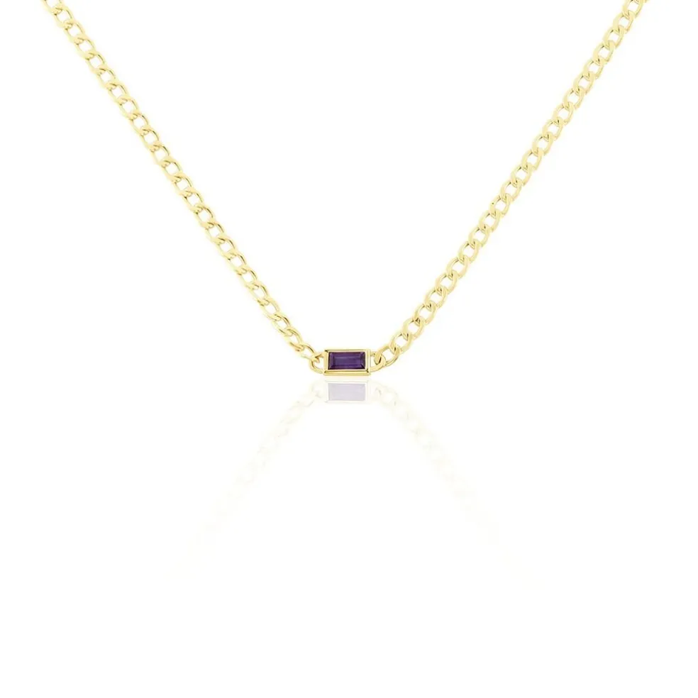 Collier Chain Or Jaune Améthyste