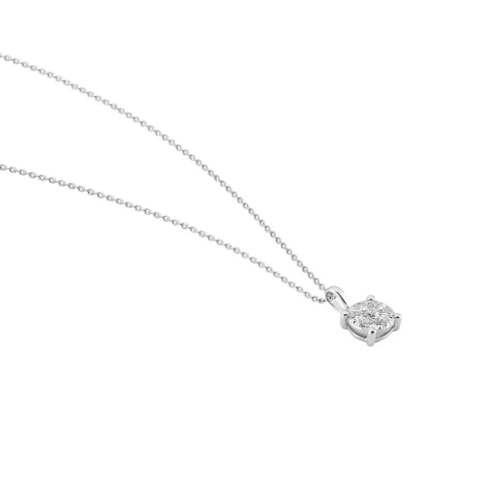Collier Charlene Or Blanc Diamant Synthetique