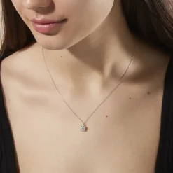 Collier Charlene Or Blanc Diamant Synthetique