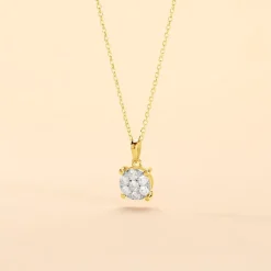 Collier Charlene Or Jaune Diamant Synthetique