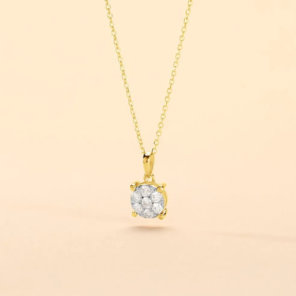 Collier Charlene Or Jaune Diamant Synthetique