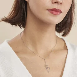 Collier Chayann Argent Blanc