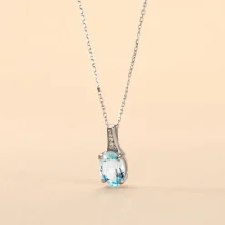 Collier Cindy Or Blanc Topaze Oxyde De Zirconium