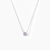 Collier Clair Or Blanc Amethyste