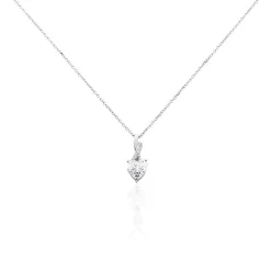 Collier Clothilde Or Blanc Oxyde De Zirconium