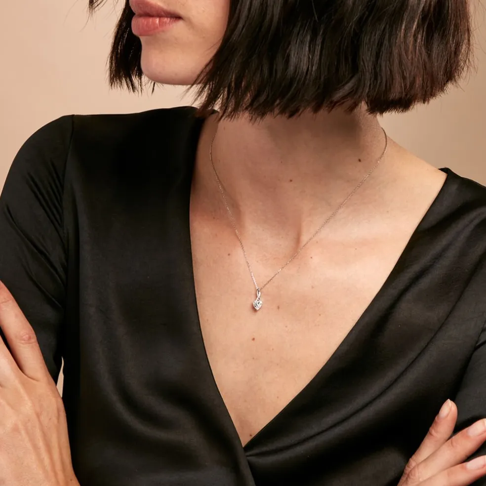 Collier Clothilde Or Blanc Oxyde De Zirconium