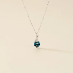 Collier Clothilde Or Blanc Topaze Et Oxyde De Zirconium