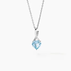 Collier Clothilde Or Blanc Topaze Et Oxyde De Zirconium